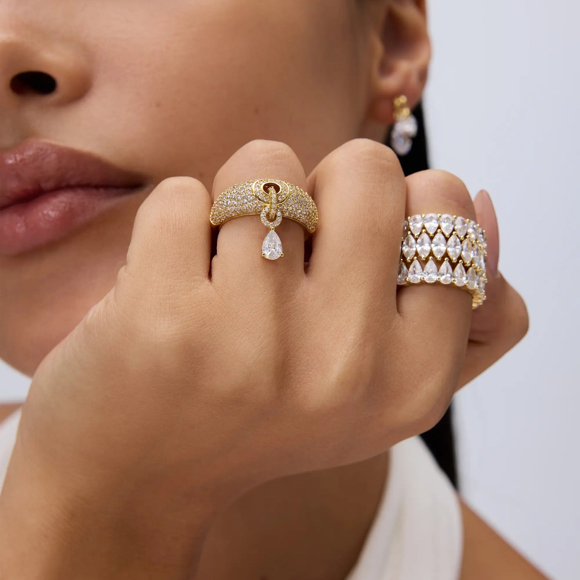 Pear Pave Ring
