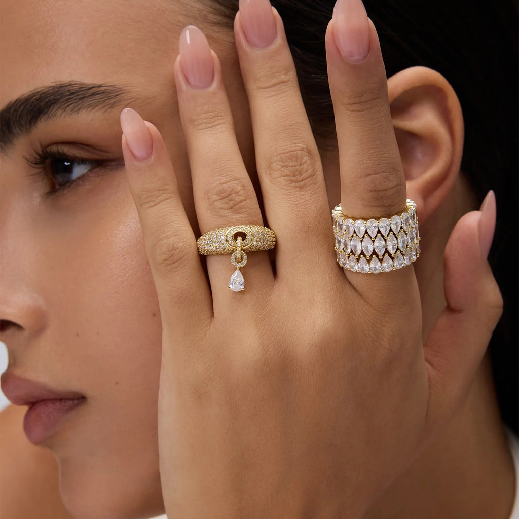 Pear Pave Ring