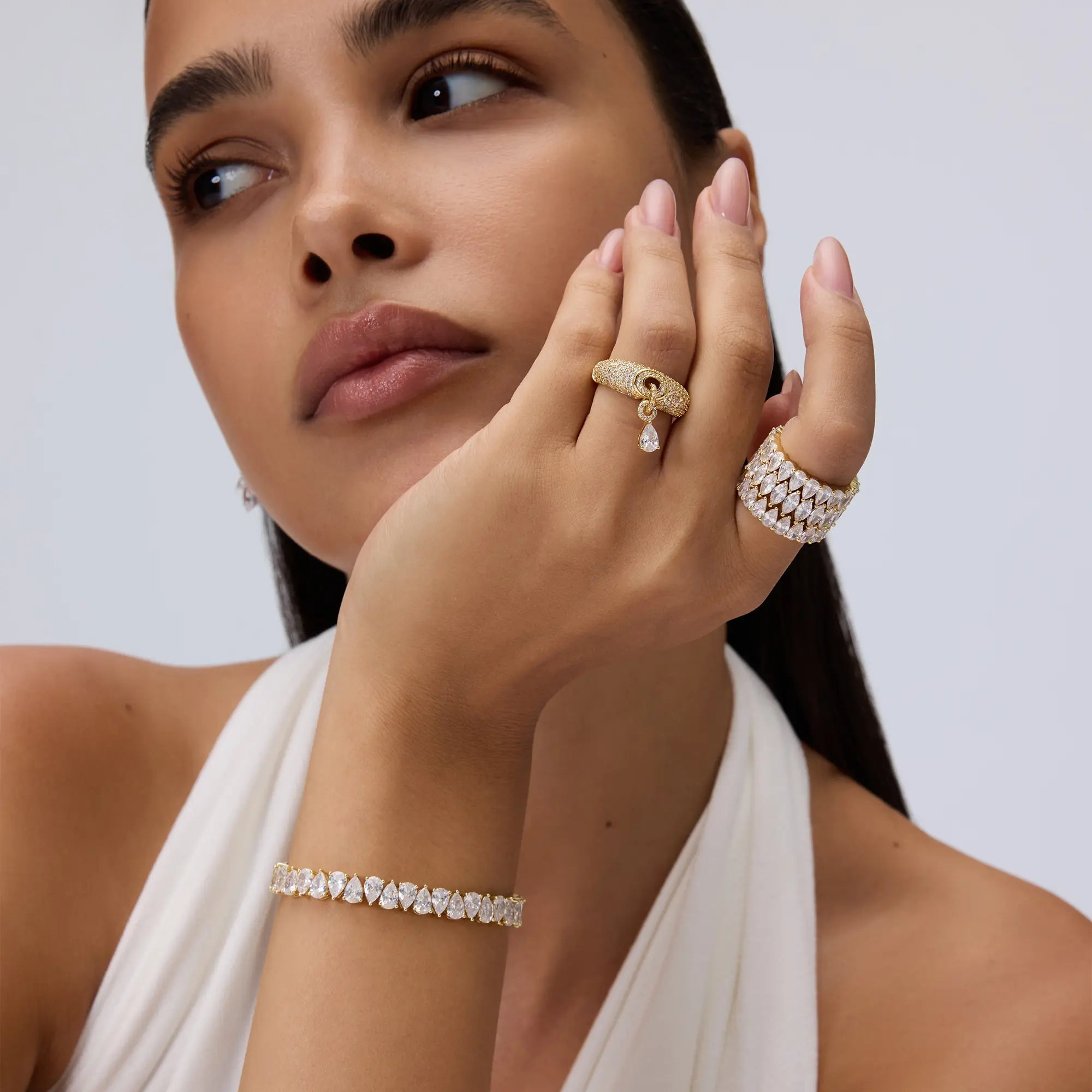 Pear Pave Ring