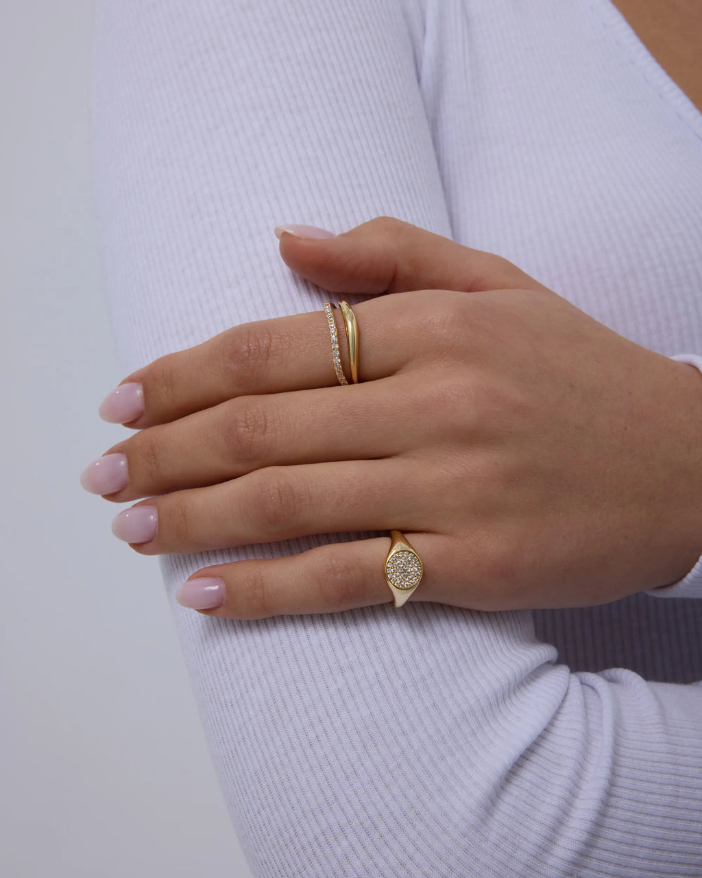Celeste Pavé Signet Ring