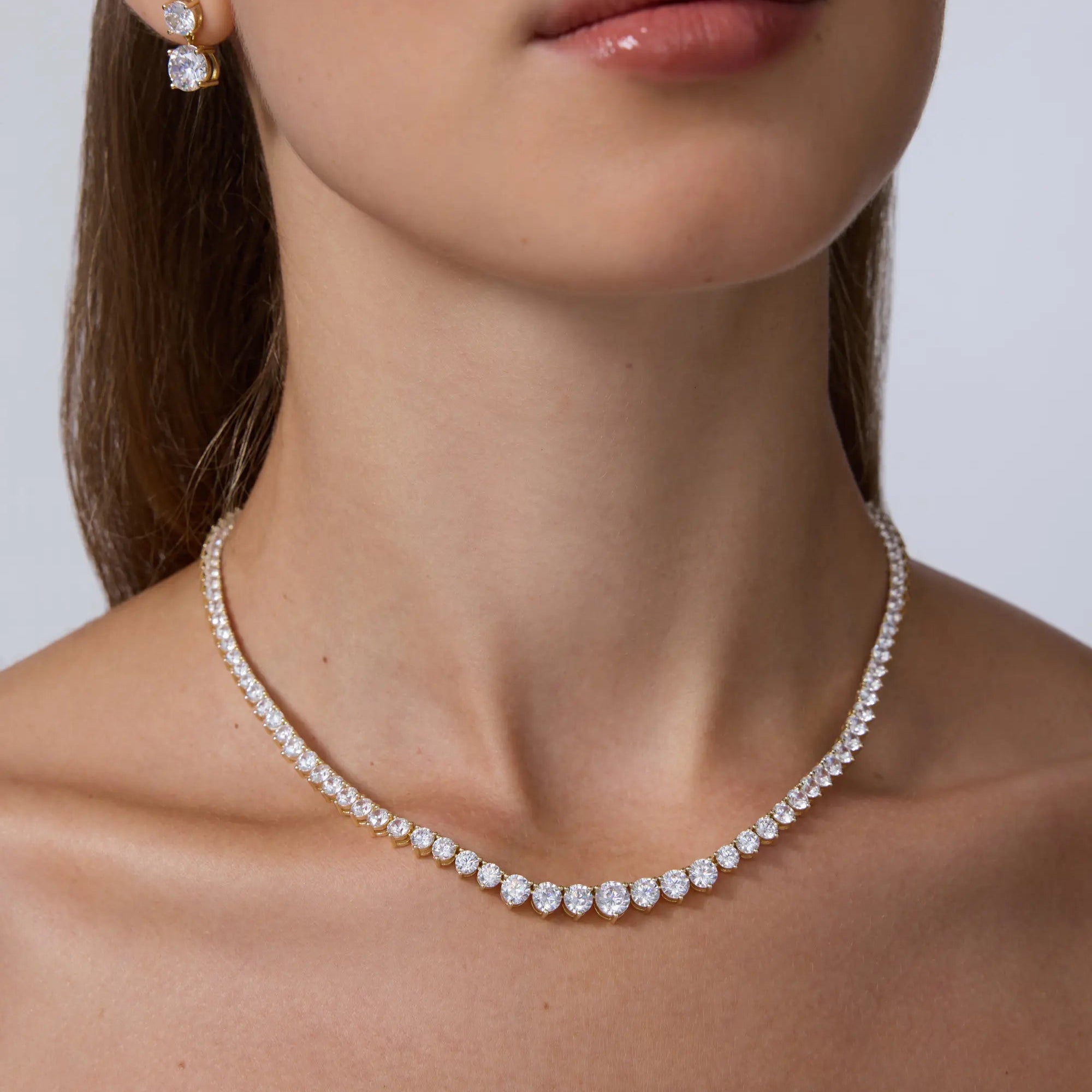 Graduated CZ Tennis Necklace