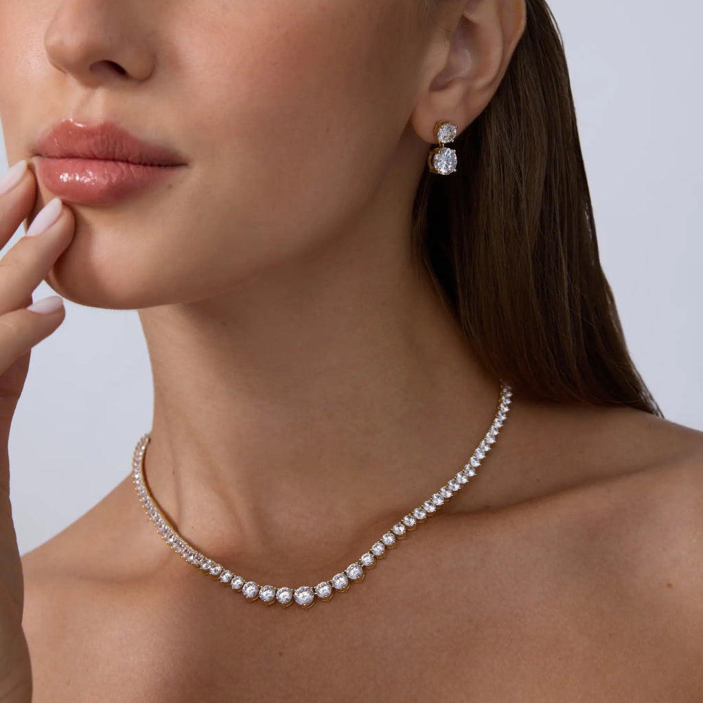 Graduated CZ Tennis Necklace