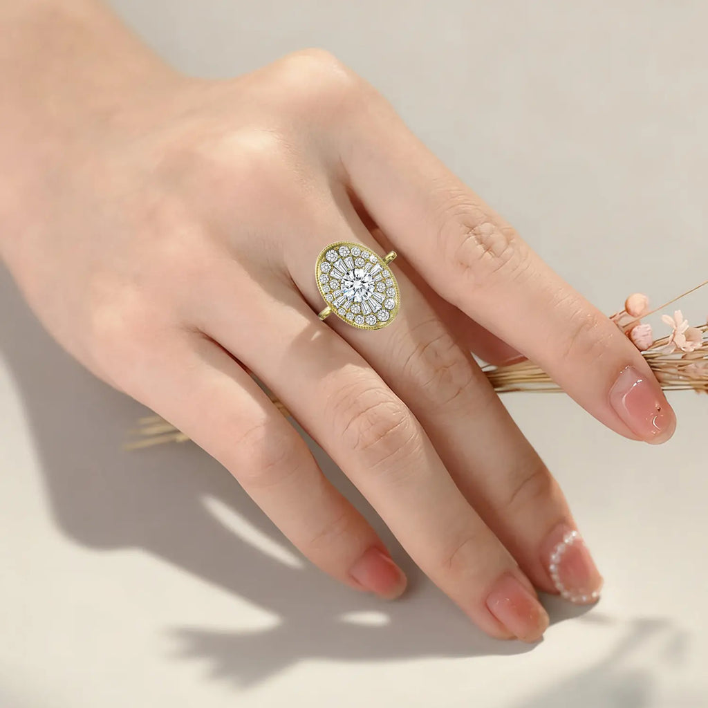 Oval Moissanite Solitaire Ring
