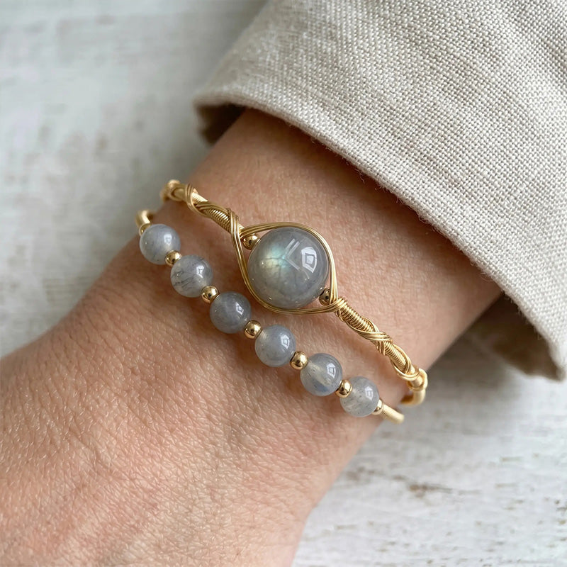 Moonstone Wire Bracelet