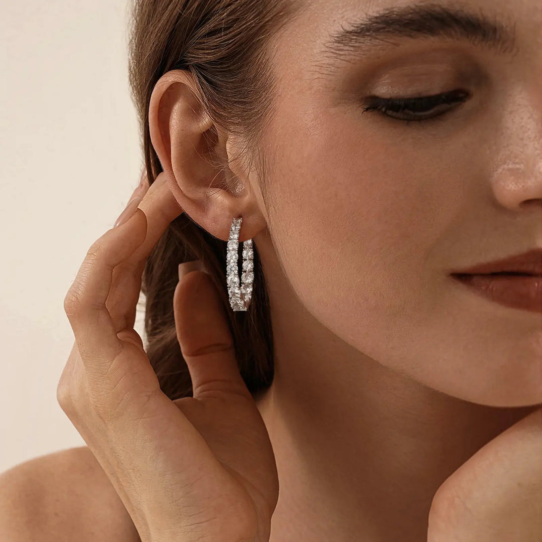 CZ Pavé Huggie Hoops