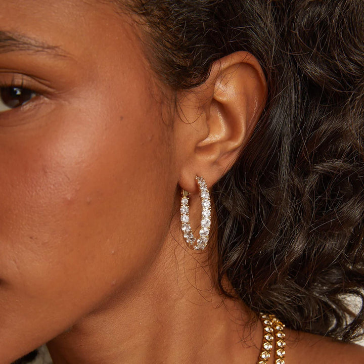 CZ Pavé Huggie Hoops