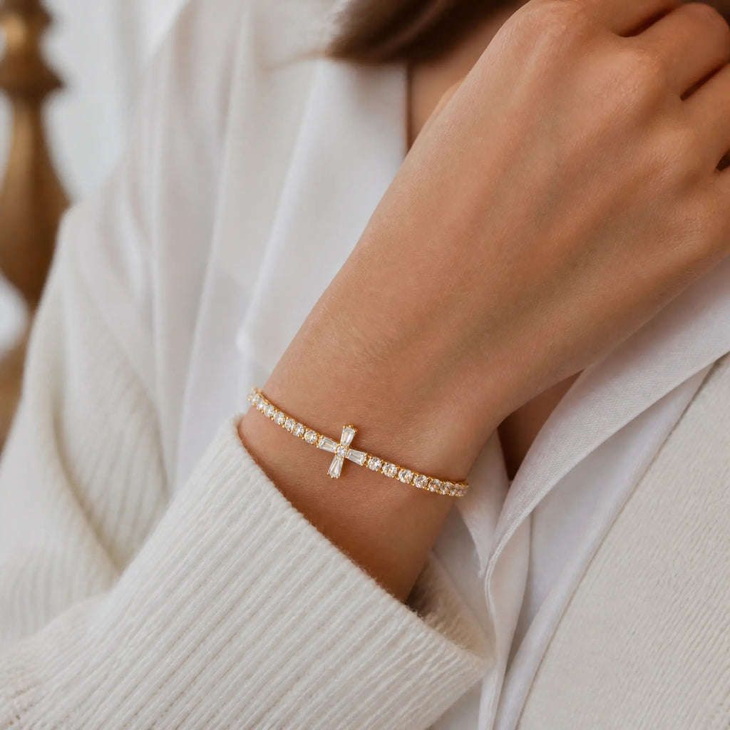 CZ Cross Bracelet