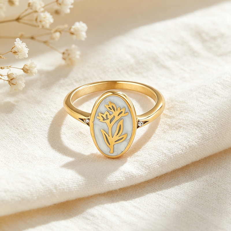 Enamel Flower Ring
